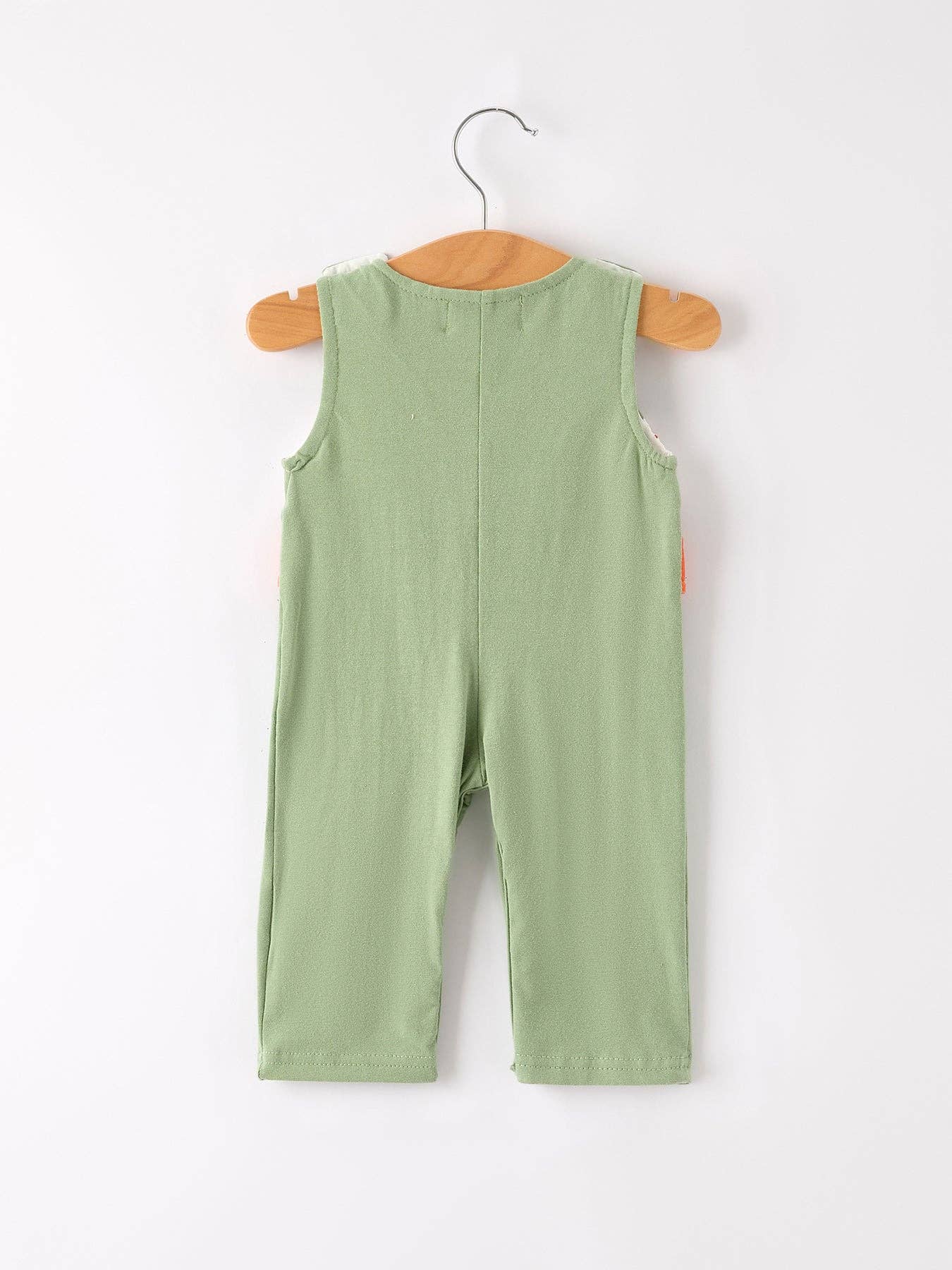 Fall Smocked Embroidered Green Romper