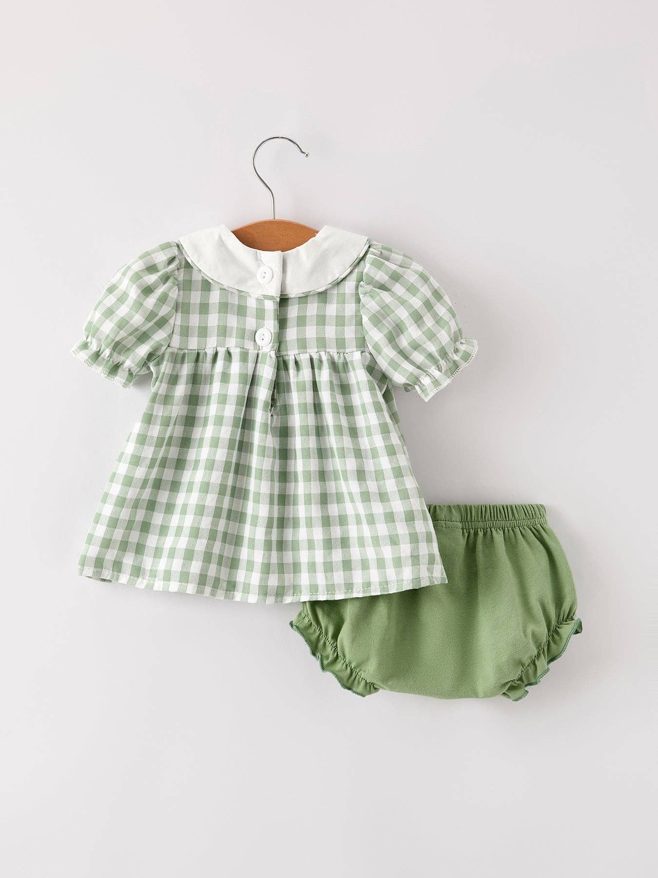 Fall Applique Plaid Bloomers Romper Set