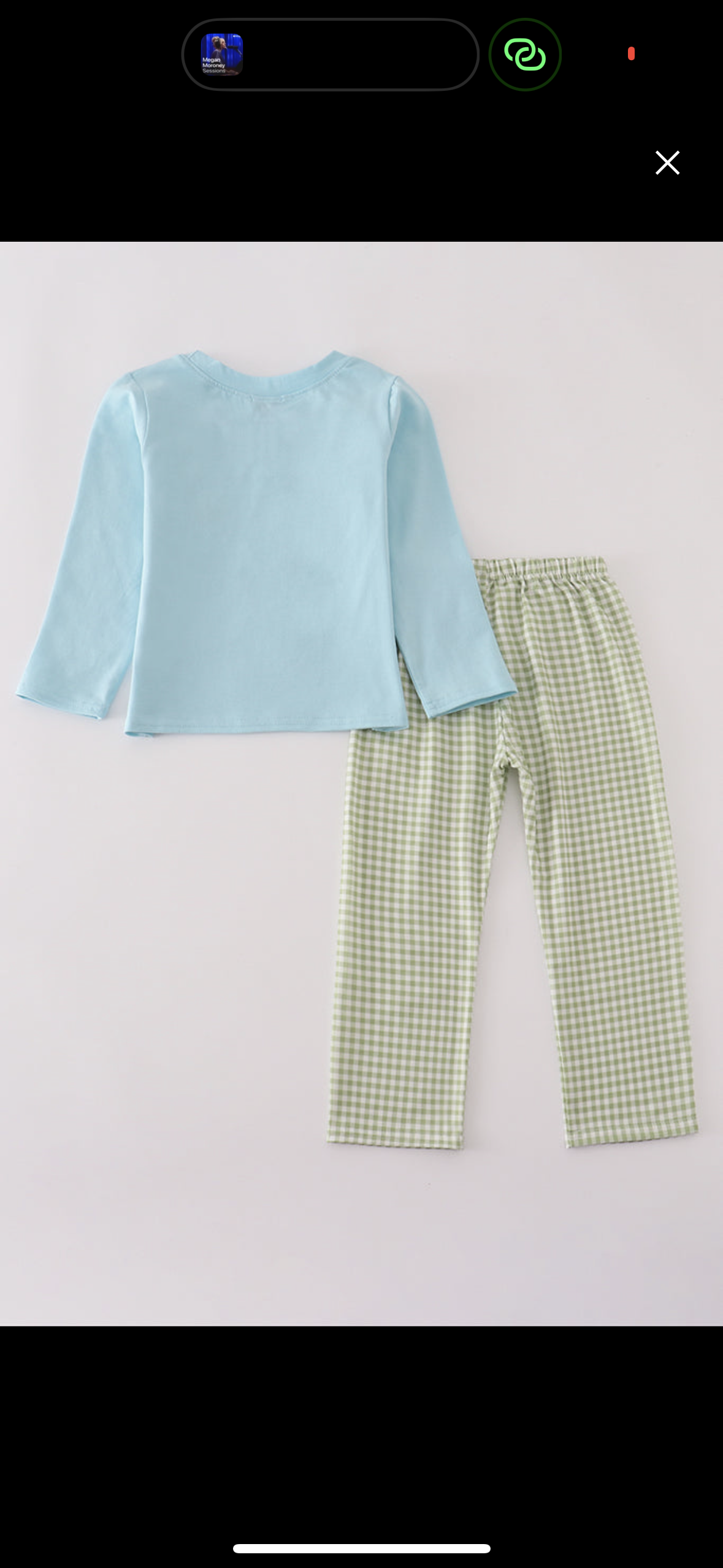 Blue Tractor Embroidery Pants Set
