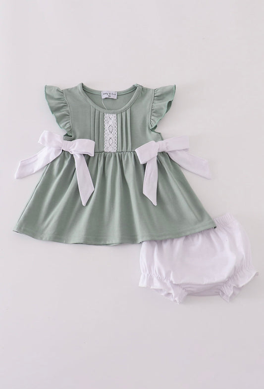 Sage Ruffle Bloomer Set