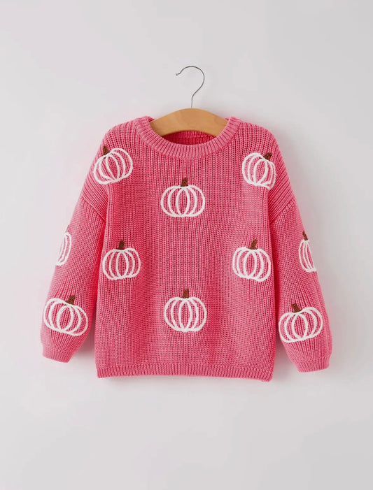 Fall Girls Pumpkin Sweater