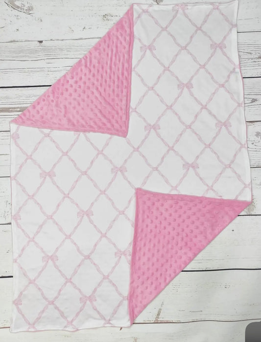 Baby Girl Pink Bow Blanket