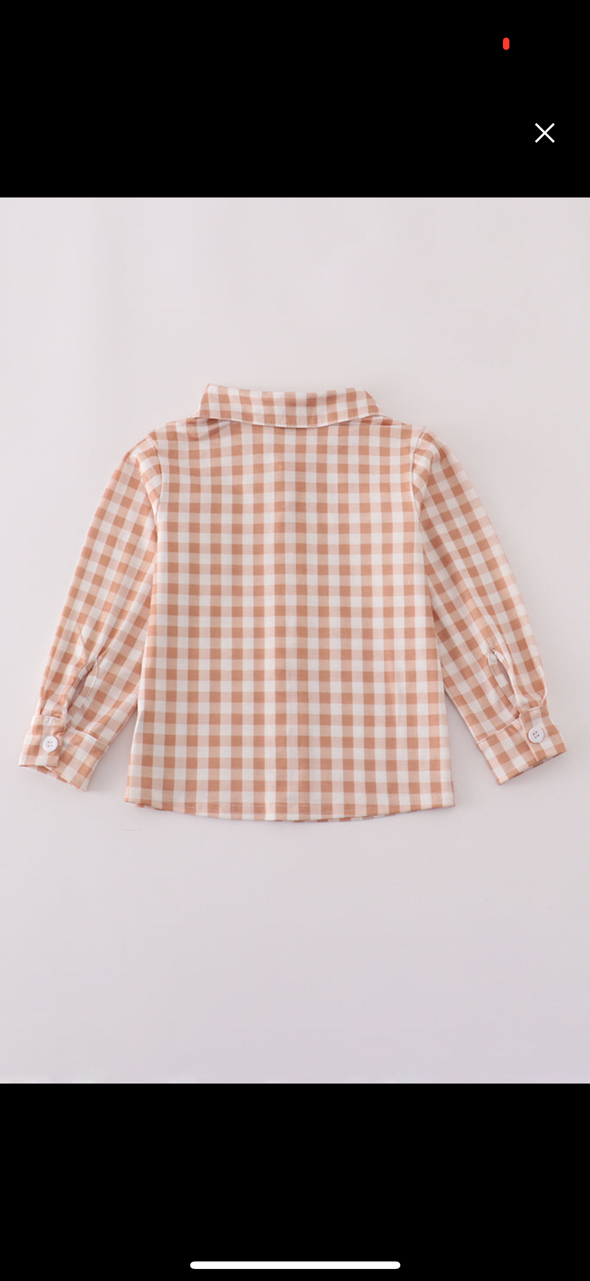 Orange Gingham Button Down Shirt