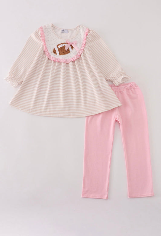 Pink Football French Knot Pants Set
