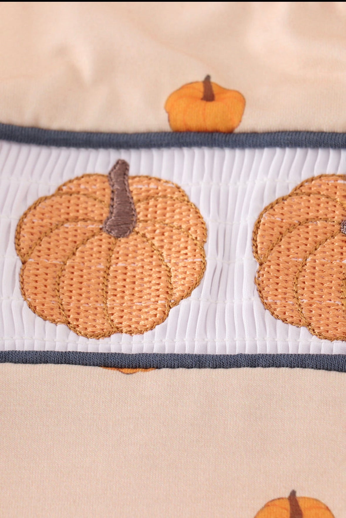 Khaki Embroidery Smocked Jonjon
